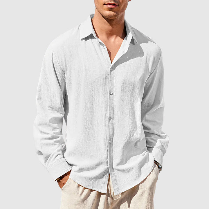 Oscar | Men's Linen Long Sleeve Button-Down Shirt