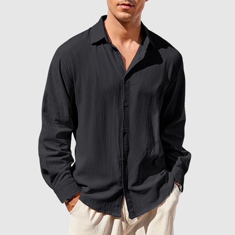 Oscar | Men's Linen Long Sleeve Button-Down Shirt