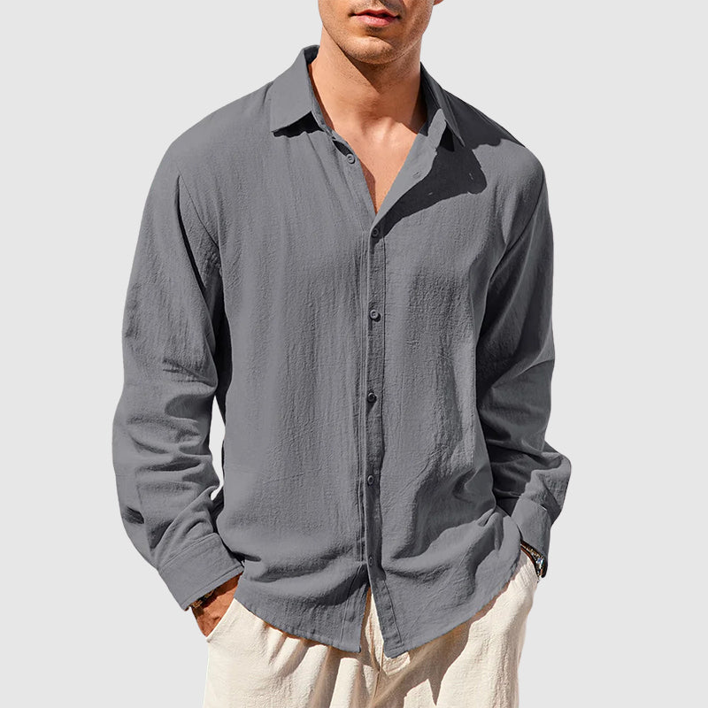 Oscar | Men's Linen Long Sleeve Button-Down Shirt