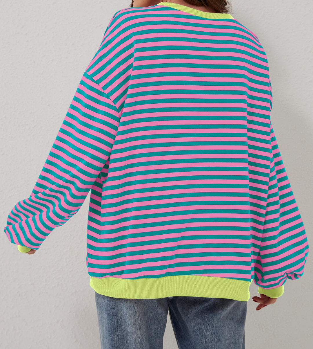 Holly | Women's Oversized Striped Crewneck Sweatshirt