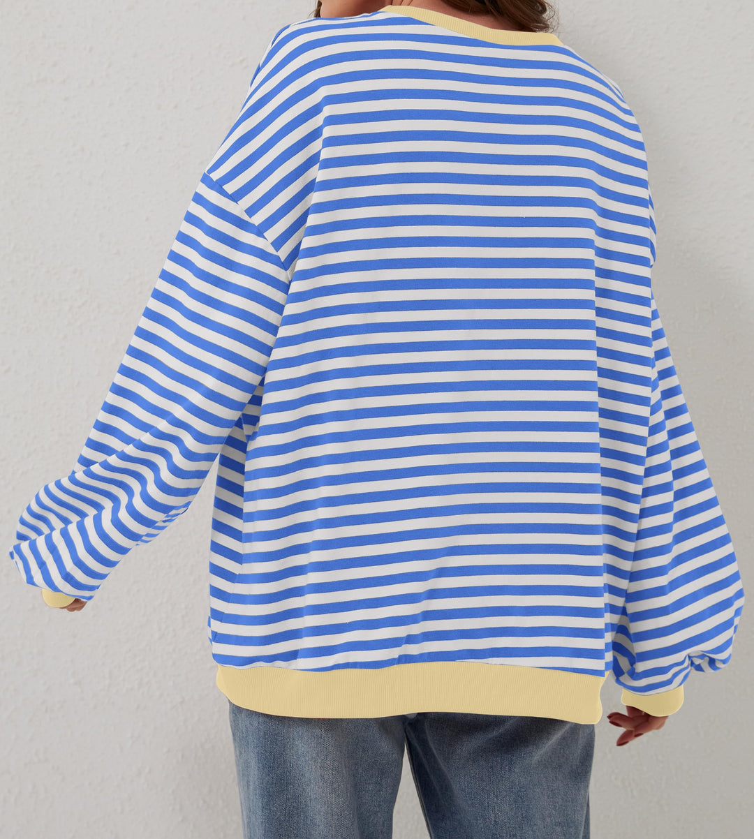 Holly | Women's Oversized Striped Crewneck Sweatshirt