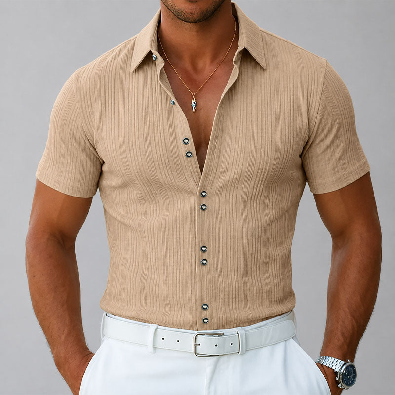 Owen | Men's Double Button Stacked Placket Dress Shirt
