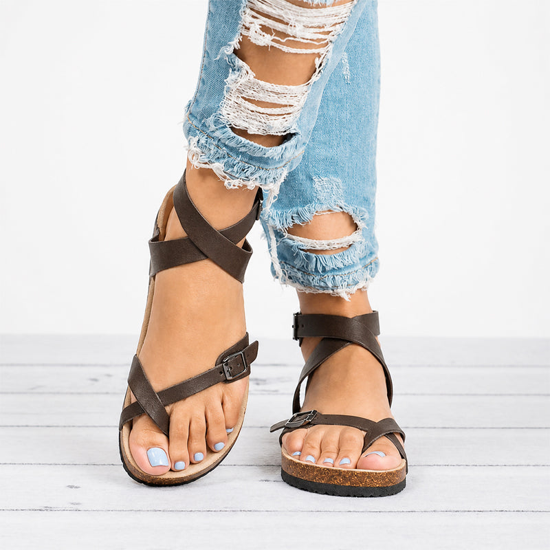 Paige | Women's Toe-Loop Strappy Cork Sandals