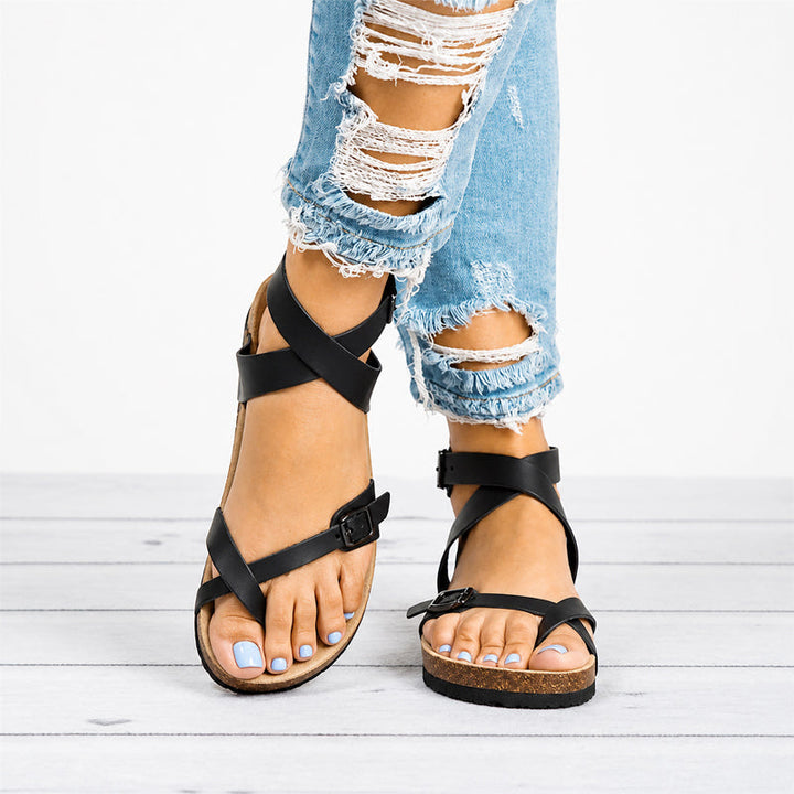 Paige | Women's Toe-Loop Strappy Cork Sandals
