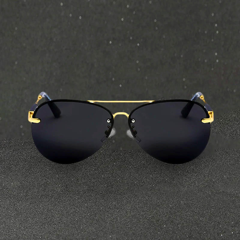 Men's Gradient Lens Rimless Pilot Sunglasses