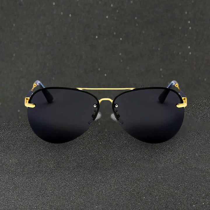 Men's Gradient Lens Rimless Pilot Sunglasses