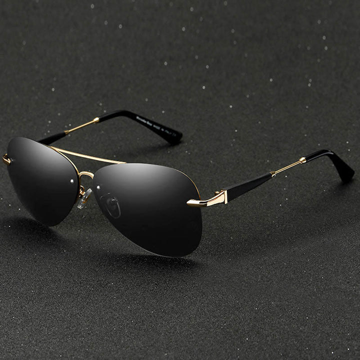 Men's Gradient Lens Rimless Pilot Sunglasses