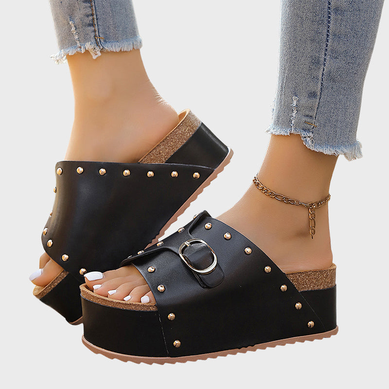 Piper | Women's Studded Platform Slide Sandals