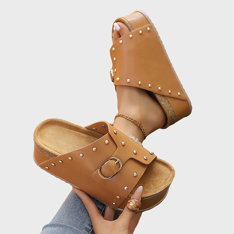 Piper | Women's Studded Platform Slide Sandals