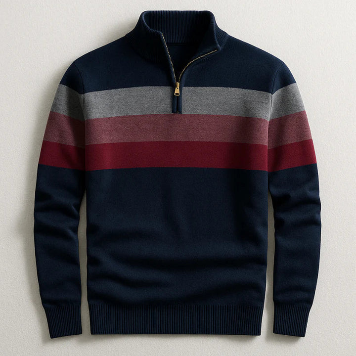 Men's Quarter-Zip Mock Neck Knit Sweater