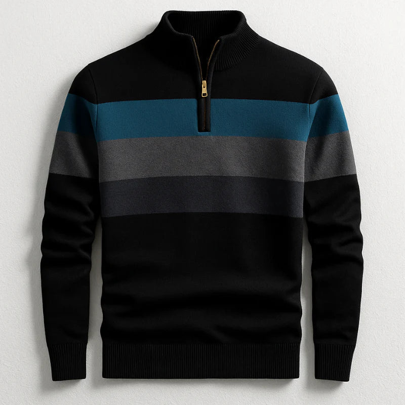 Men's Quarter-Zip Mock Neck Knit Sweater