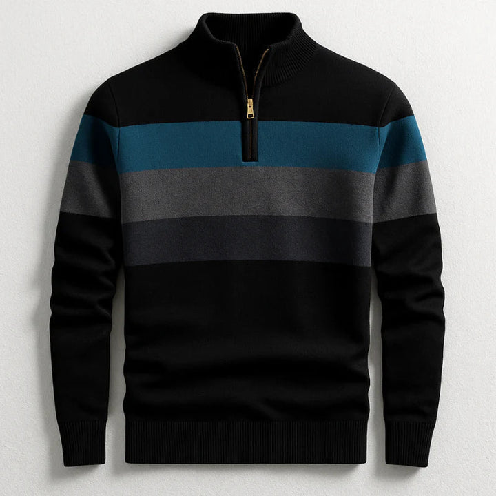 Men's Quarter-Zip Mock Neck Knit Sweater