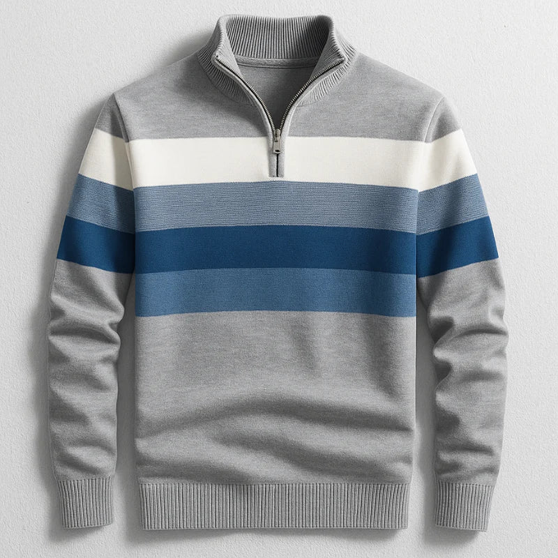 Men's Quarter-Zip Mock Neck Knit Sweater