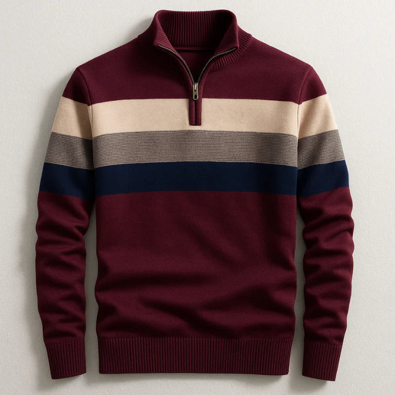 Men's Quarter-Zip Mock Neck Knit Sweater