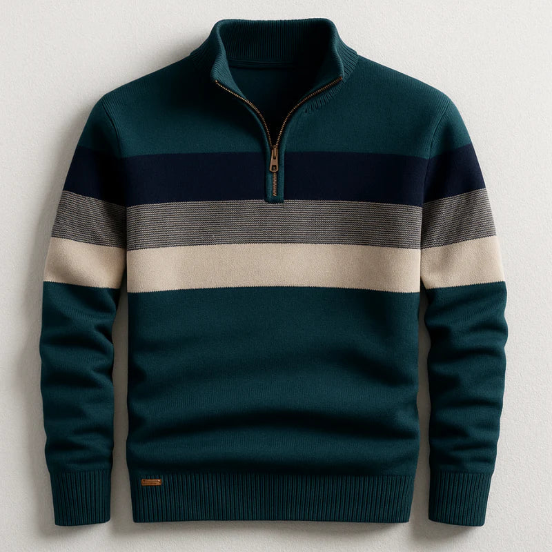 Men's Quarter-Zip Mock Neck Knit Sweater