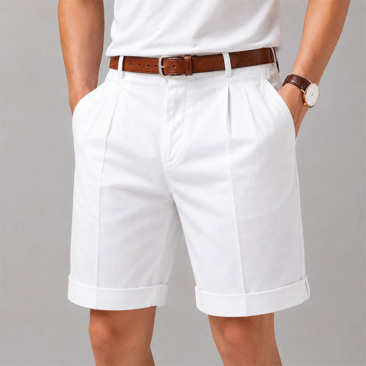 Preston | Men's Tailored Pleated Cuffed Shorts