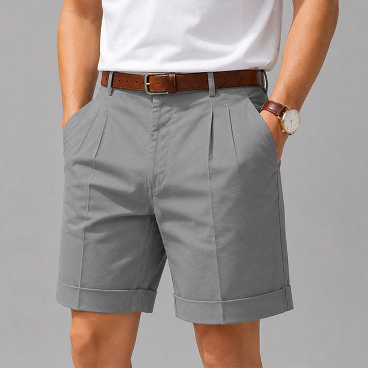 Preston | Men's Tailored Pleated Cuffed Shorts