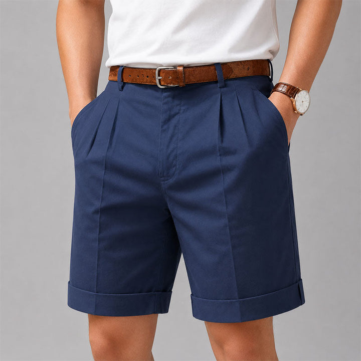 Preston | Men's Tailored Pleated Cuffed Shorts