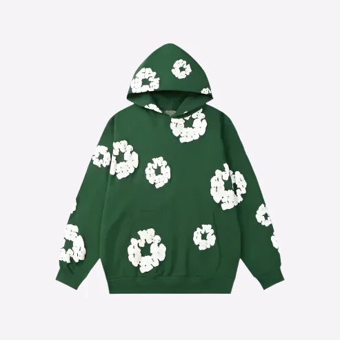 Unisex Printed Denim-Style Hoodie – Casual Streetwear Sweatshirt