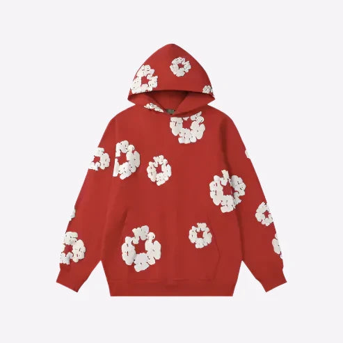 Unisex Printed Denim-Style Hoodie – Casual Streetwear Sweatshirt
