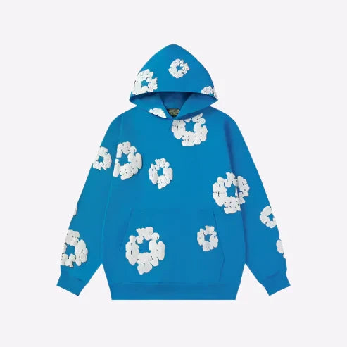 Unisex Printed Denim-Style Hoodie – Casual Streetwear Sweatshirt
