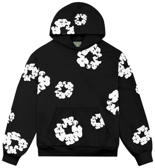 Unisex Printed Denim-Style Hoodie – Casual Streetwear Sweatshirt