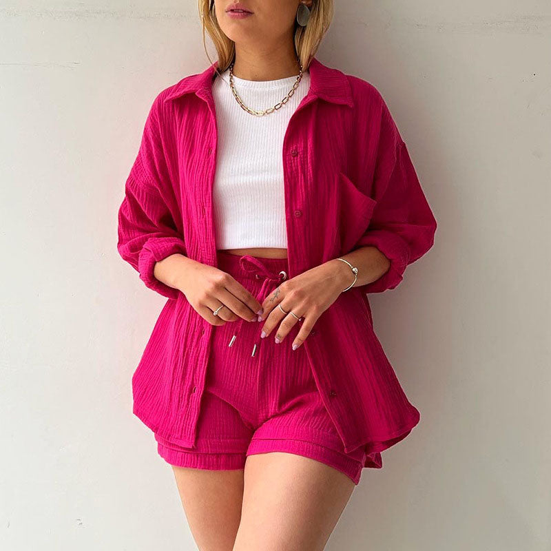 Rachel | Women's Relaxed Button-Down Lounge Outfit
