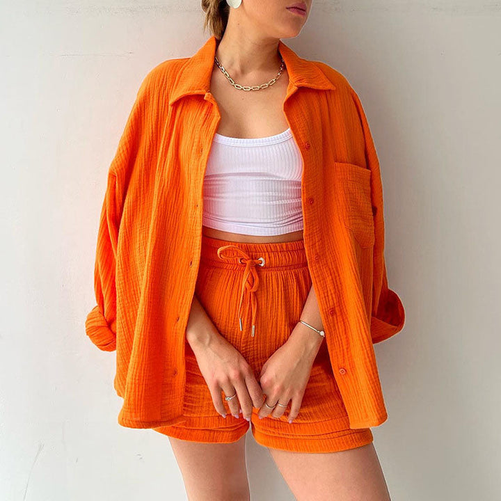 Rachel | Women's Relaxed Button-Down Lounge Outfit