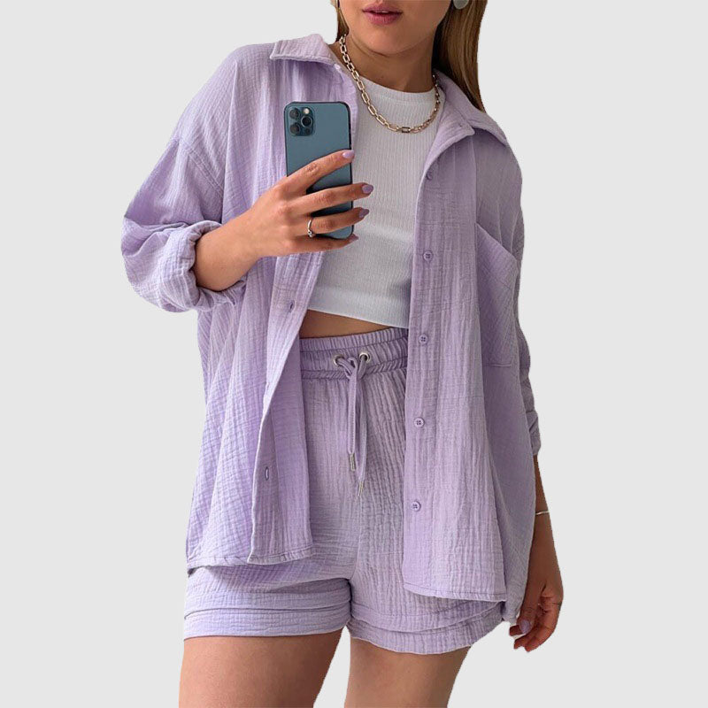 Rachel | Women's Relaxed Button-Down Lounge Outfit