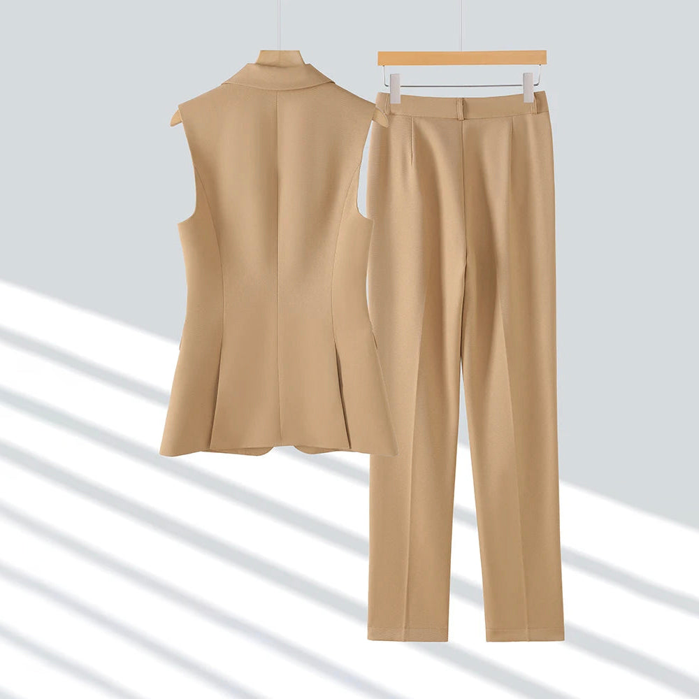Rachel | Women's Sleeveless Blazer and Trousers Set