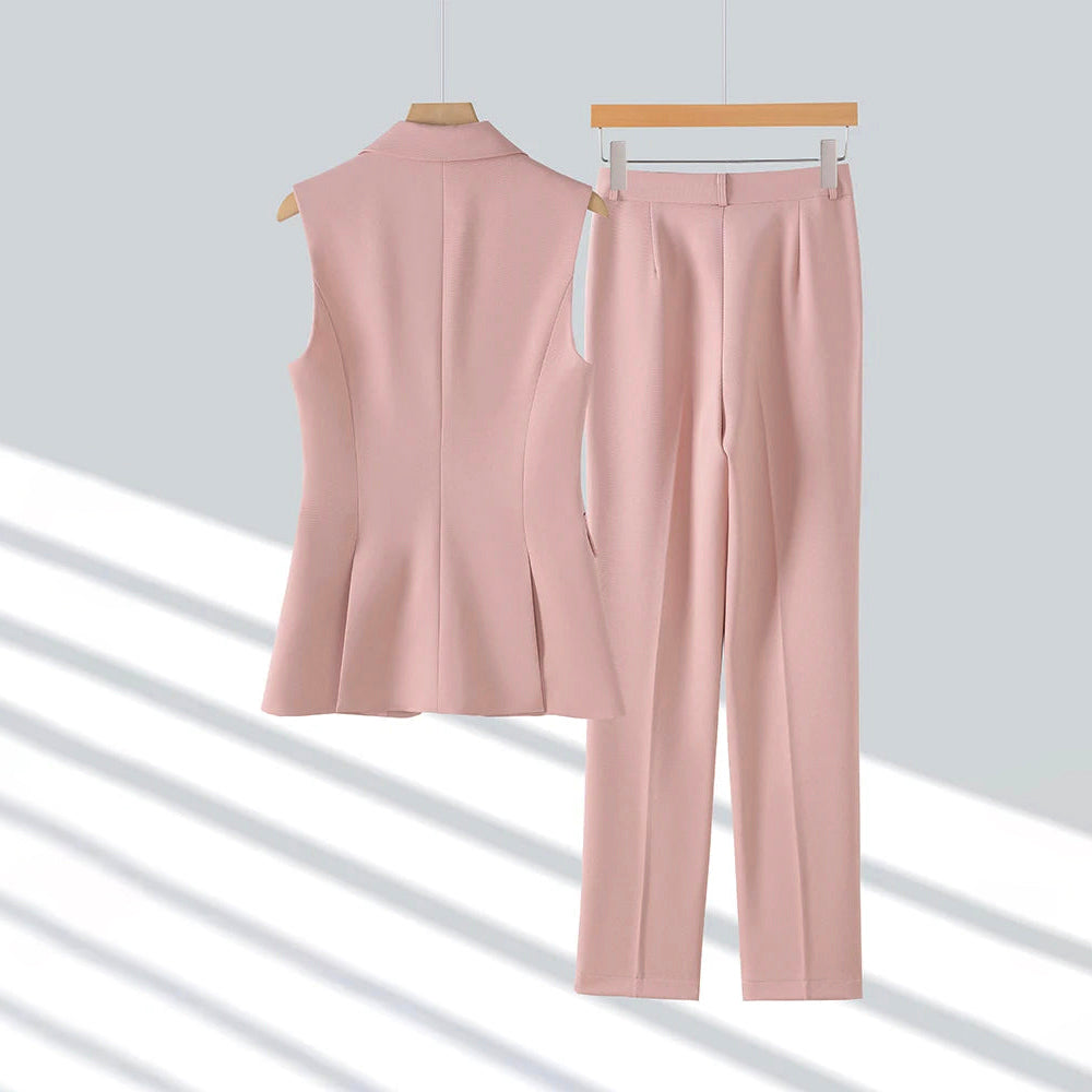 Rachel | Women's Sleeveless Blazer and Trousers Set