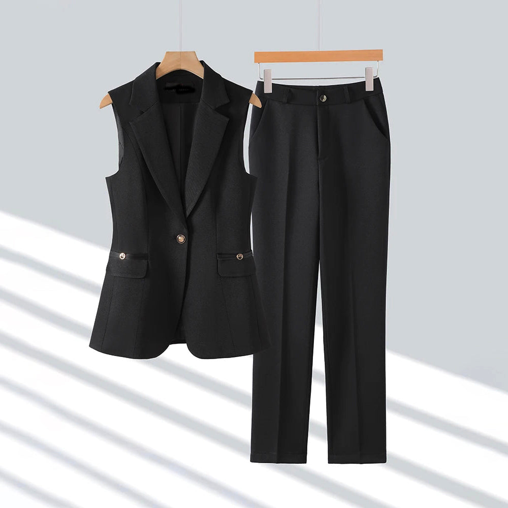 Rachel | Women's Sleeveless Blazer and Trousers Set