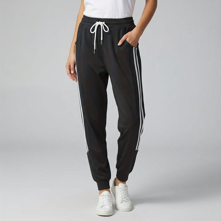 Women's Stylish Regular Fit Side Stripe Drawstring Pants