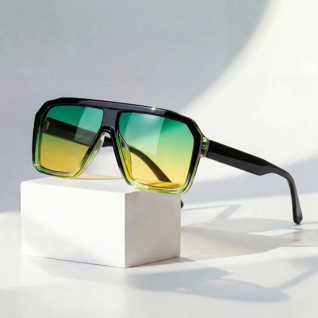 Men's Bold Gradient Lens Visor Sunglasses