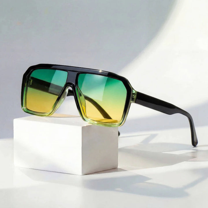 Men's Bold Gradient Lens Visor Sunglasses