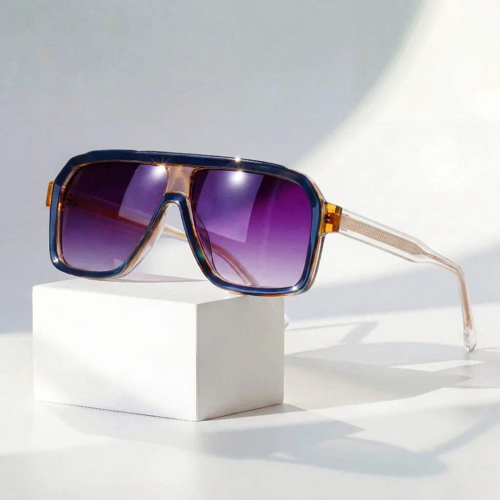 Men's Bold Gradient Lens Visor Sunglasses
