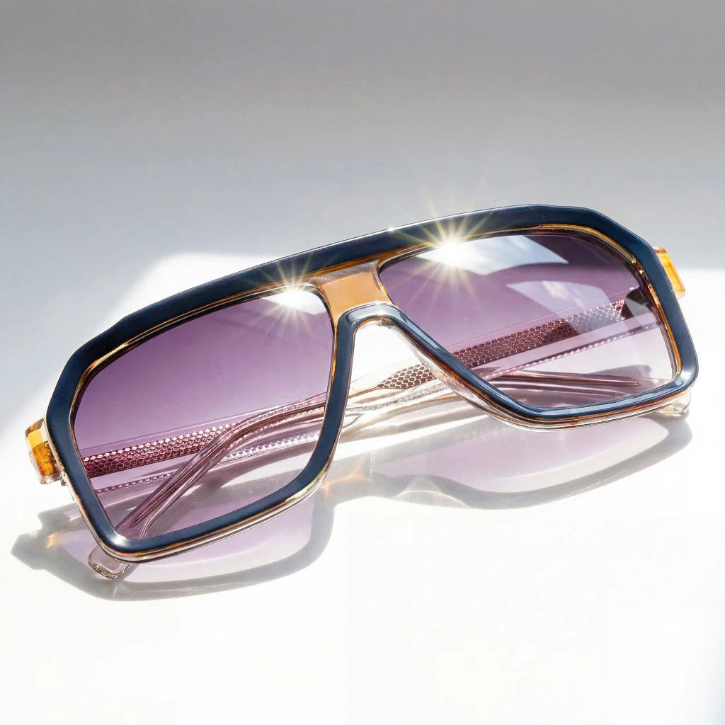 Men's Bold Gradient Lens Visor Sunglasses