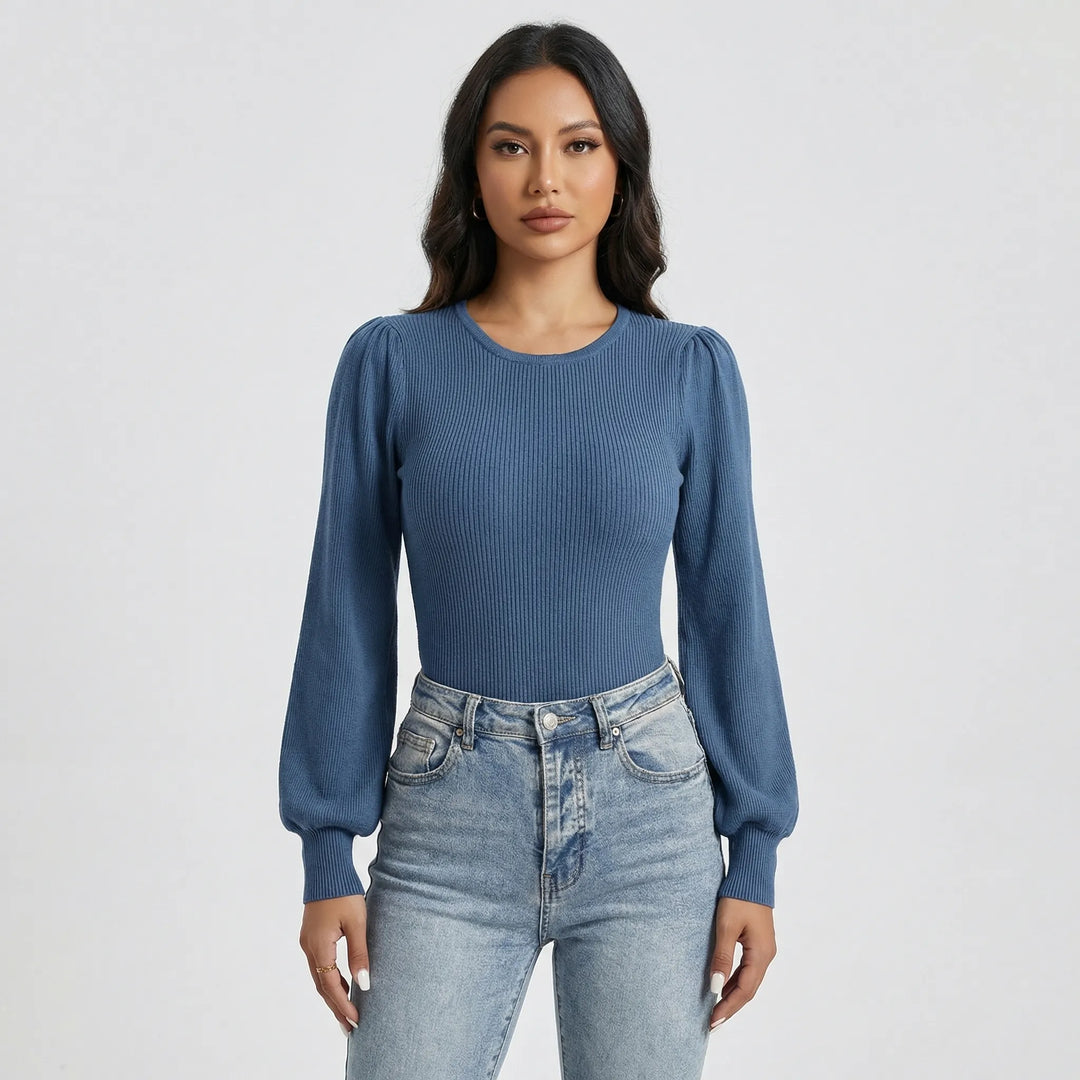 Lorena | Women's Ribbed Long Sleeve Fitted Bodysuit