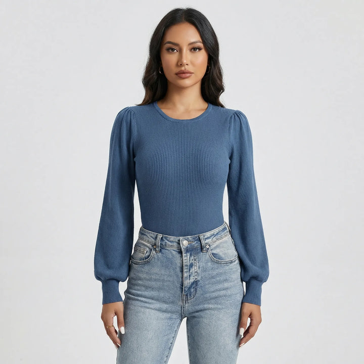 Lorena | Women's Ribbed Long Sleeve Fitted Bodysuit