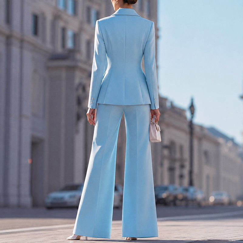 Rosie | Women's Tailored Blazer and Flared Pants Suit Set