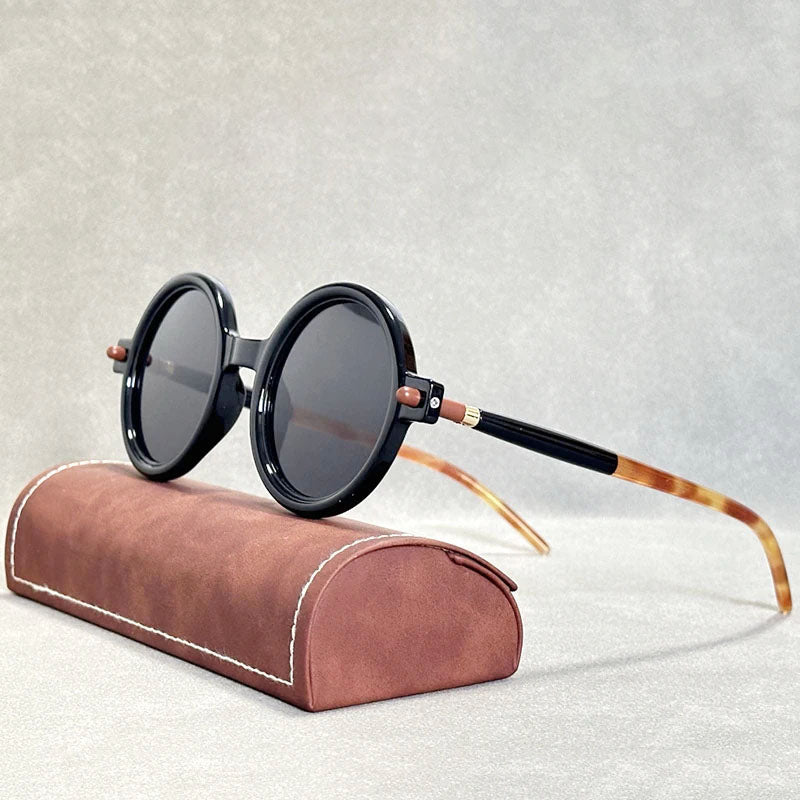 Unisex Round Tortoiseshell Retro Sunglasses