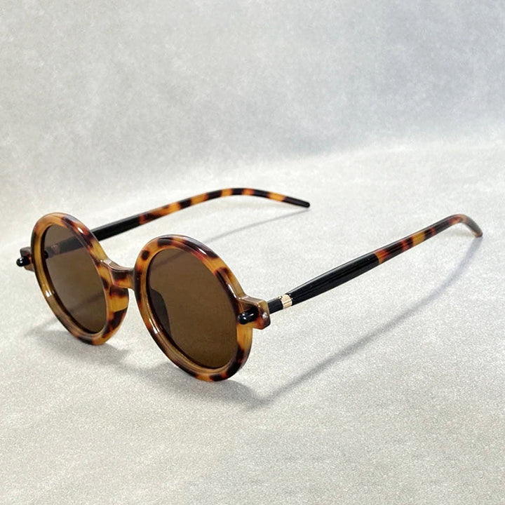 Unisex Round Tortoiseshell Retro Sunglasses