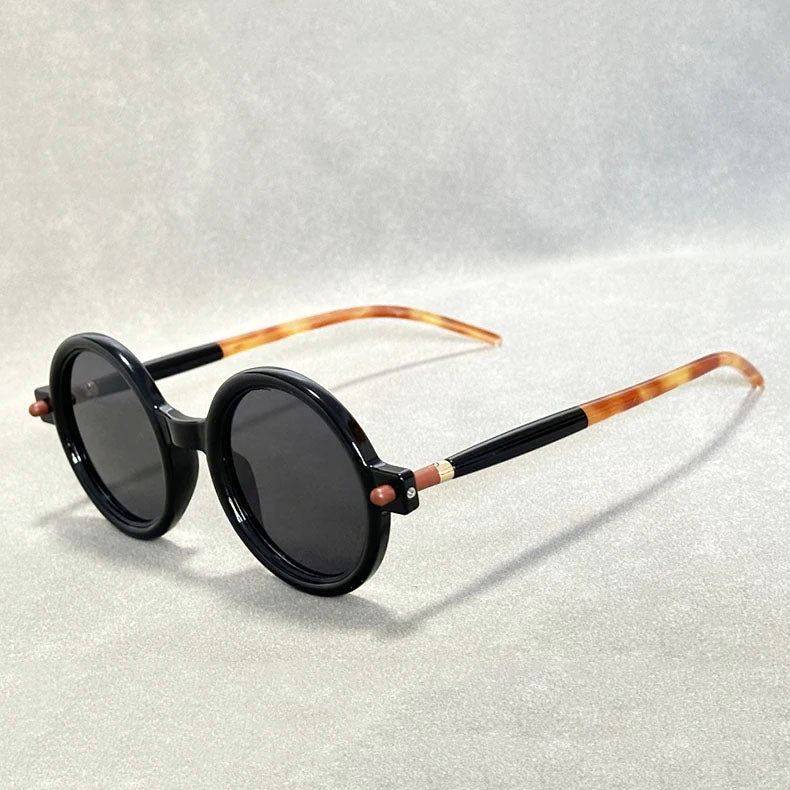 Unisex Round Tortoiseshell Retro Sunglasses