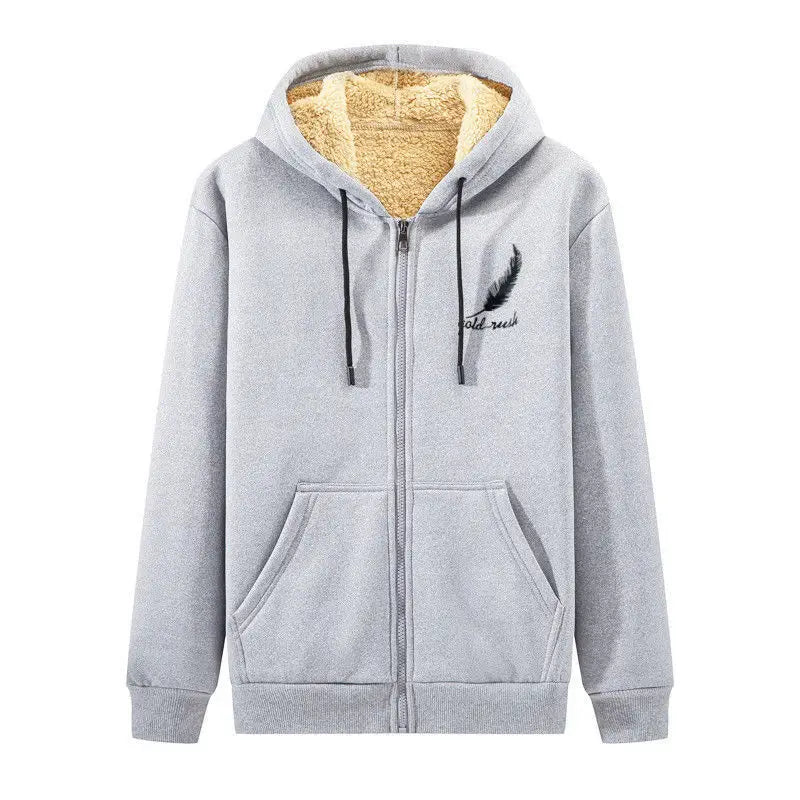 Men's Winter Windproof Hoodie - Sherpa Lined Thermal Zip Up Sweatshirt