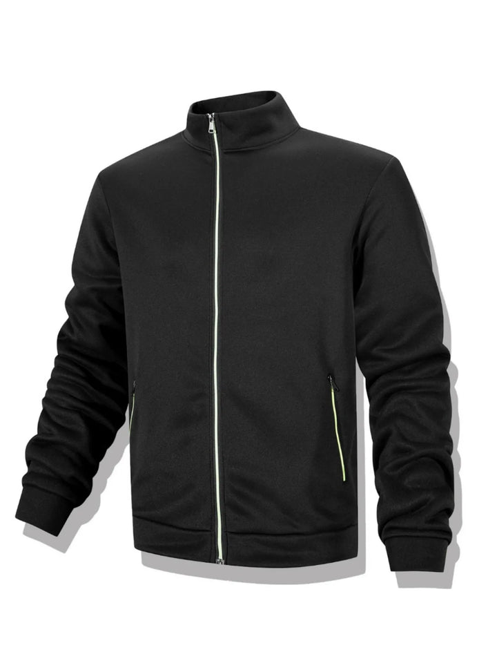 Men's Casual Full Zip Stand Collar Sweatshirt Coat for Autumn Winter