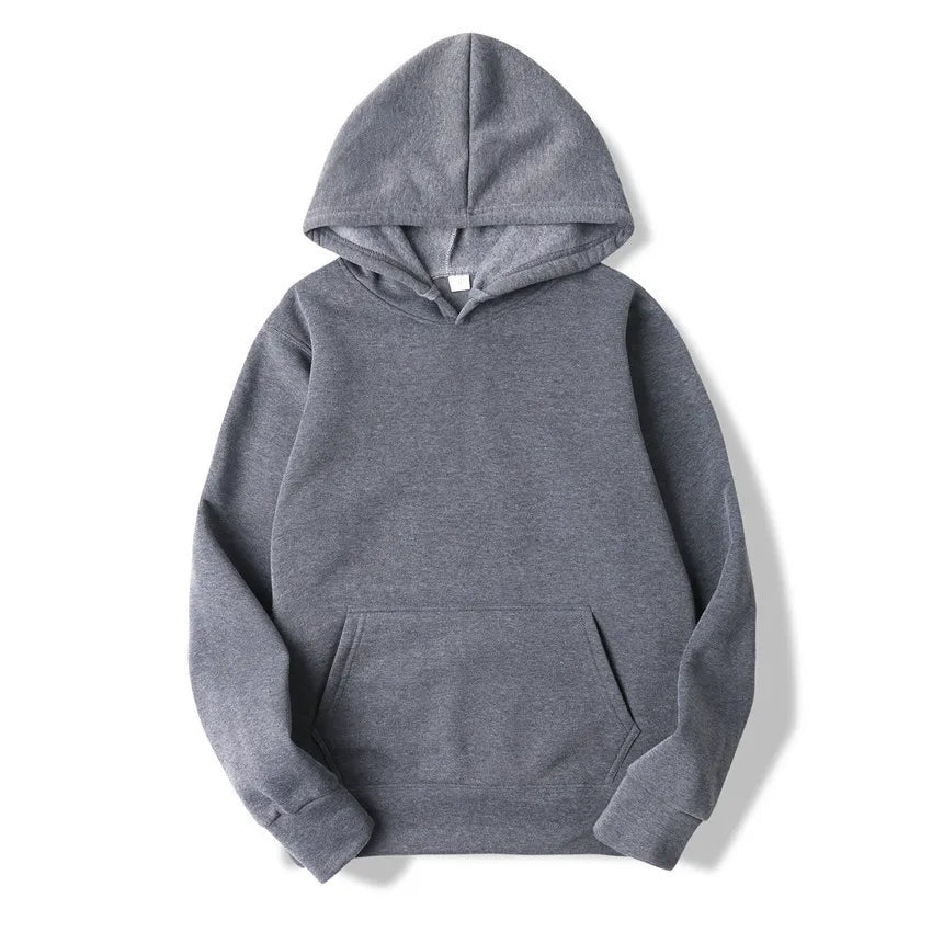 Men's Casual Solid Color Hoodie for Spring and Autumn Wear
