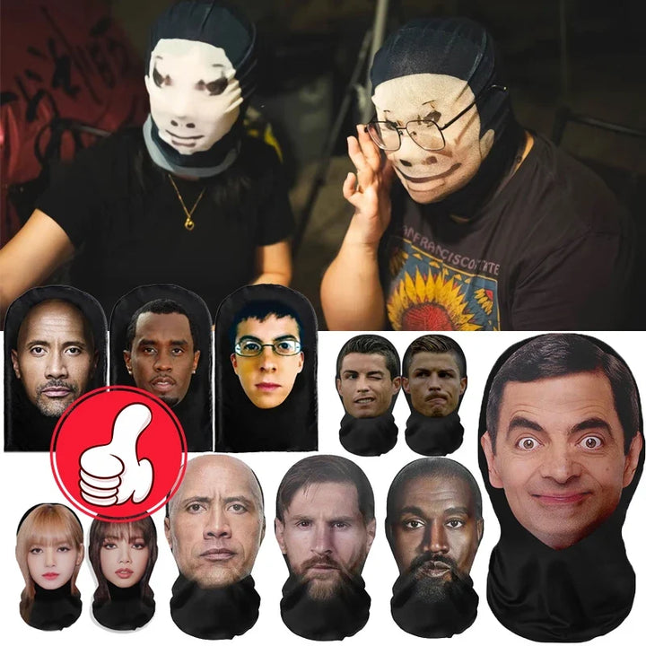 Halloween's 3D Realistic Face Mask Cosplay, Hip Hop & Costume Accessory
