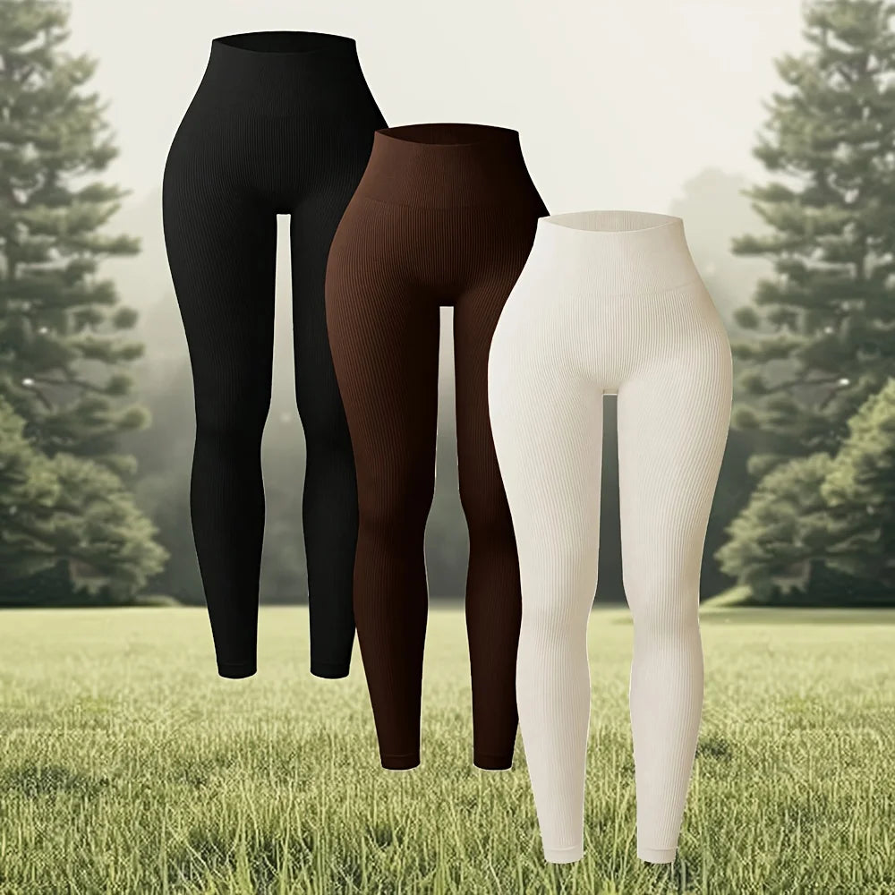 Women's High-Waisted Seamless Yoga Leggings for Fitness and Running