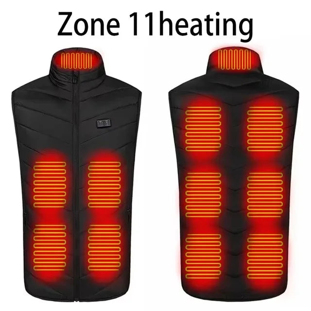 Men's USB Infrared Heated Vest with 17 Heating Zones for Winter Sports