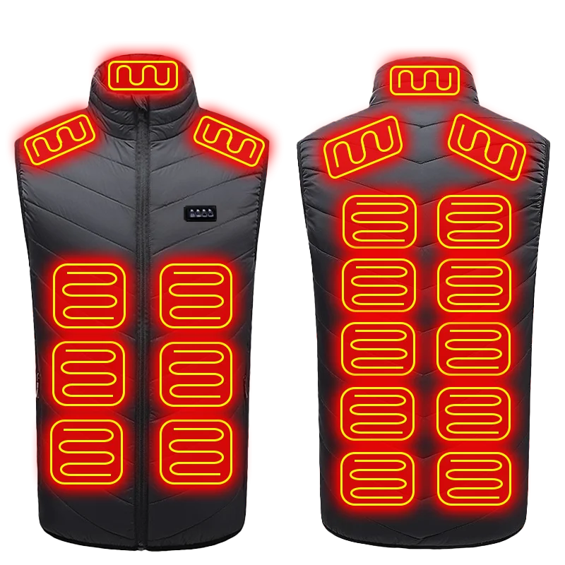 Men's 21-Zone Electric Heated Vest for Winter Sports and Camping